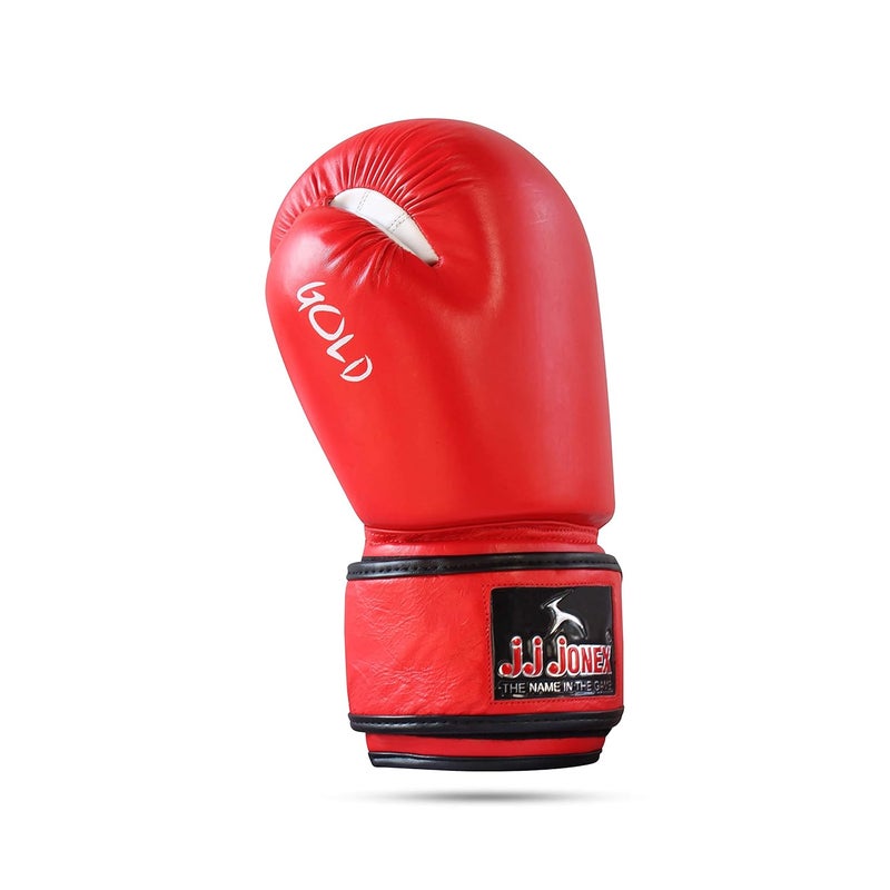 Jonex JJ Jonex Boxing Gloves - High Quality Leather Fight Gloves (16oz, Red) - Image 4